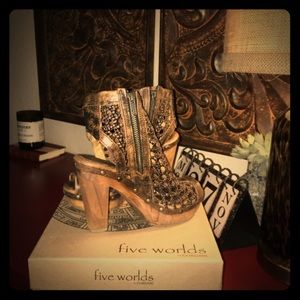 Five worlds platform teak peep Sexiest shoe!